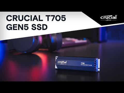 Crucial T705 2TB PCIe Gen5 NVMe M.2 SSD with heatsink