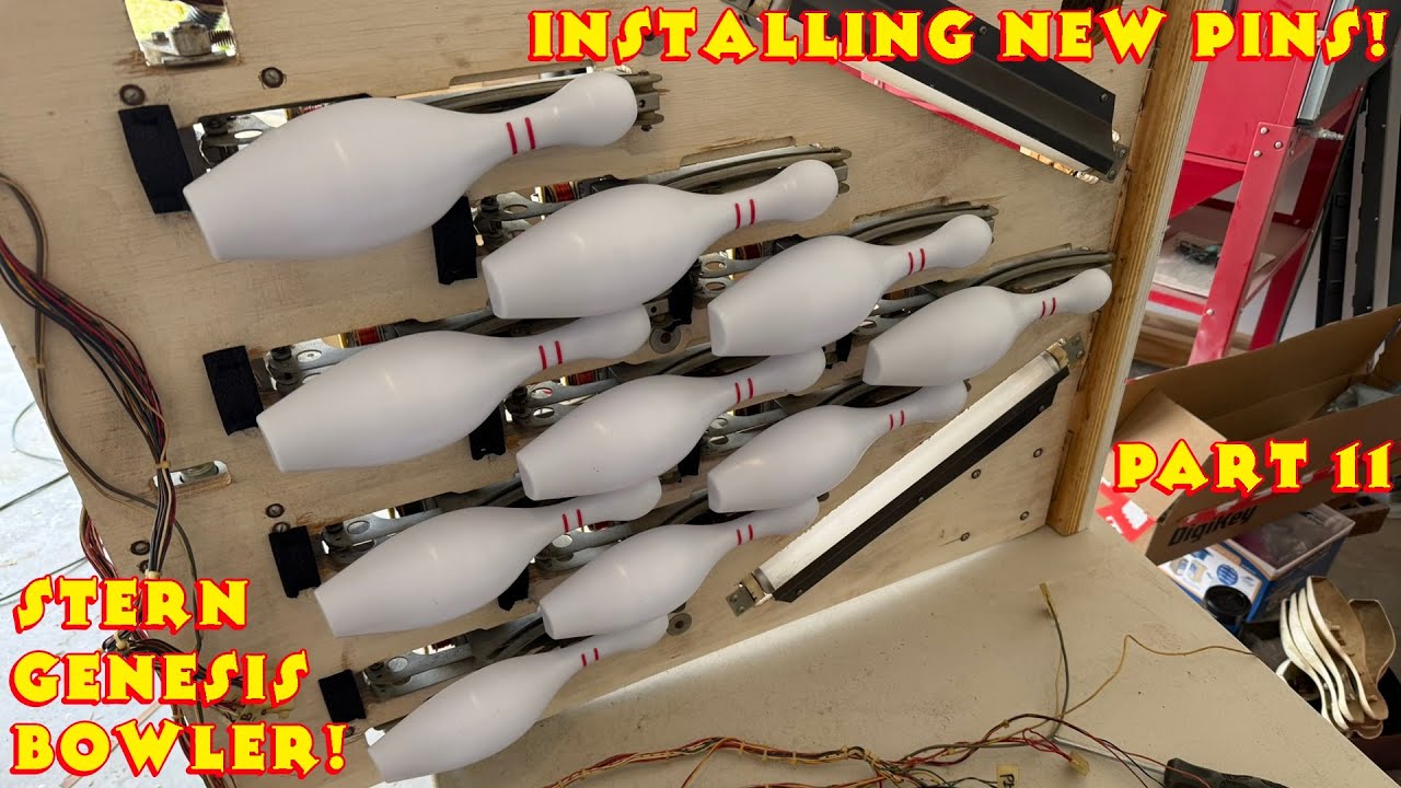 Installing New Pins for our Shuffle Bowler! - Stern Genesis Shuffle Bowler Machine!