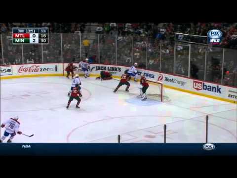 Eric Tangradi boarding on Christian Folin 12/03/14