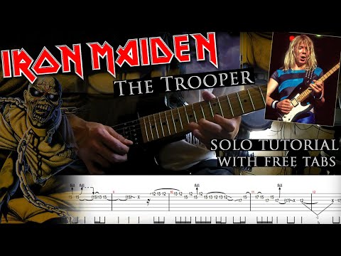 Iron Maiden - The Trooper Dave Murray's solo lesson (with tablatures and backing tracks)