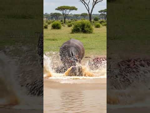 Hippo Saves Zebra Foal From Deadly Snake Attack! #rescue #animals #Wildlife
