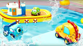 Vamos nadar na piscina com os carros Mocas! Desenho animado completo. Vídeo infantil