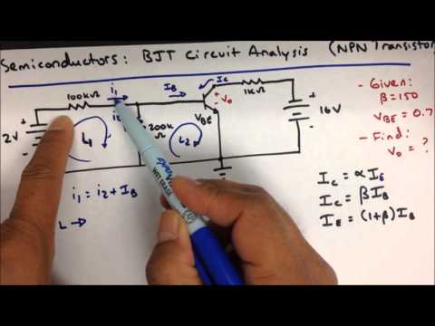 BJT Semiconductor Circuit Analysis Transistor Practice Problem (Electrical Engineering Basic Review)