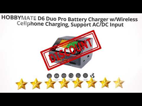 HOBBYMATE D6 Duo Pro Battery Charger w/Wireless Cellphone Charging,  | Review and Discount