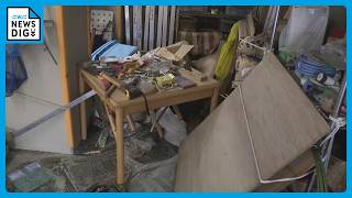 名古屋は道路冠水･車が水没  一夜明け被害明らかに 植田川ではのり面崩れ… 動けなくなったとみられる車も複数の場所に 片付けに追われる飲食店も