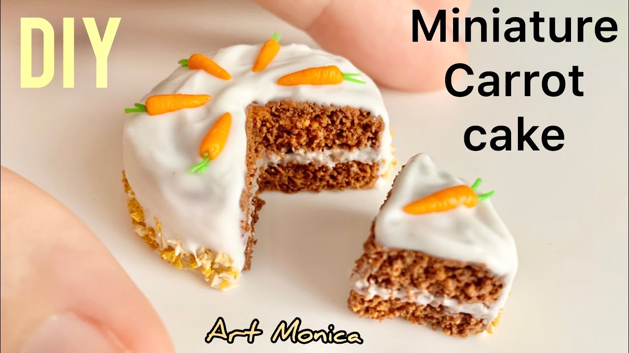 How to make a Miniature Carrot Cake : Polymer Clay  / DIY