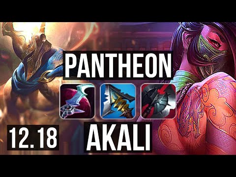 PANTHEON vs AKALI (MID) | 13/0/10, Legendary, 600+ games, 900K mastery | EUW Master | 12.18