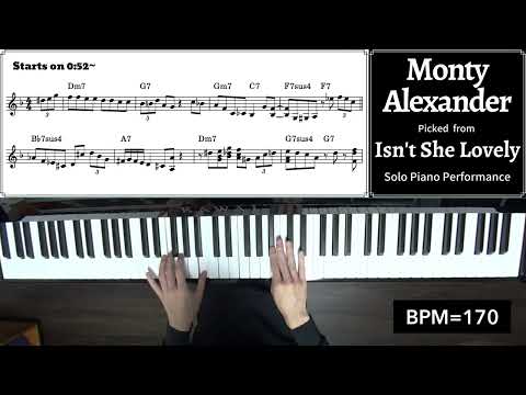A Lick A Week! 124th Week: Monty Alexander's Lick on "Isn't She Lovely"