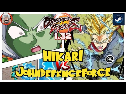 DBFZ Hikari vs JohnDefenseForce (GogetaSS4, VegettoSSB, Trunks) vs (Gotenks, Zamasu, Beerus)