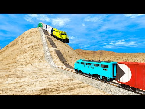 Trains vs Hill Climb - BeamNG.Drive