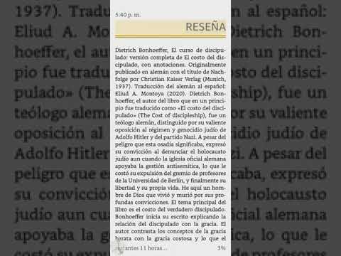 El costo del discípulado - Dietrich Bonhoeffer (trad. Eliud A. Montoya) 1/4