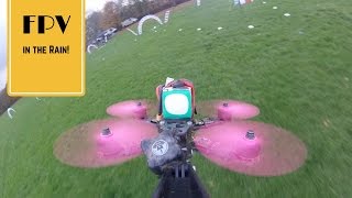 This is what Happens when you Fly in the Rain! FPV Drone Racing / Third Person View, Acro