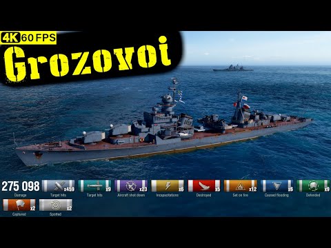 World of Warships Grozovoi Replay - 5 Kills 274.6K DMG(Patch 12.8.0)
