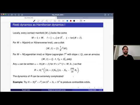 OBZ 7: Russell Avdek - Model Reeb dynamics and holomorphic cylinders