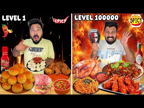 Surviving Level 1 Vs Level 100000 Spicy Foods🥵🤯