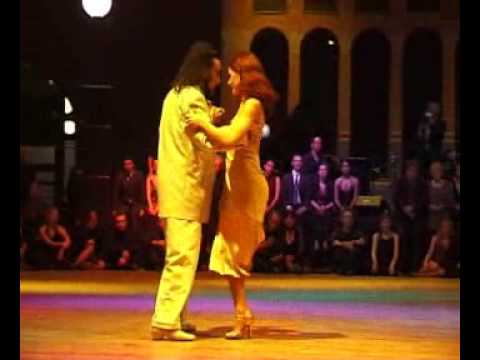  Claudia Jakobsen  and  Mariano Frumboli  are  dancing  to  the  tango  "  Pero yo se  "