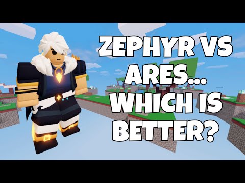 Level 50 Zephyr Kit vs Ares! (Roblox Bedwars)