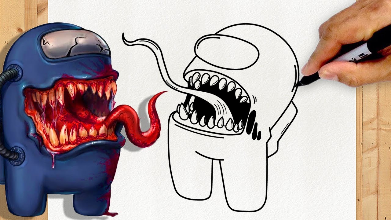 Como Desenhar o Impostor Monstro do Among Us
