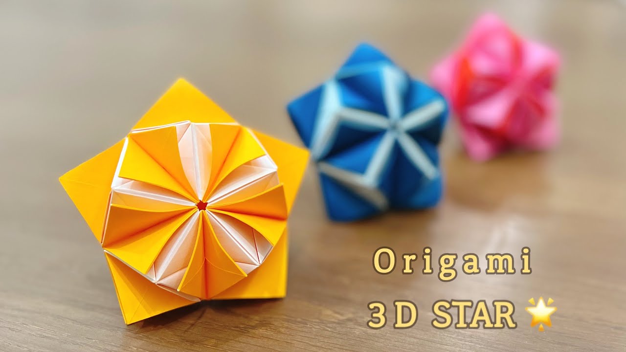 折り紙 立体的な星の飾り🌟作ってみた!作り方/DIY How to make a 3D Star Ornament.Origami. Paper craft. Unit Origami.