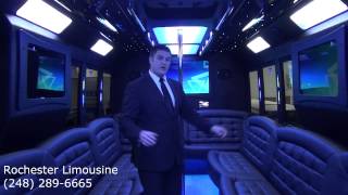 preview picture of video 'Detroit Party Bus Rental - 32 Passenger Tiffany Party Bus - Rochester Limousine'