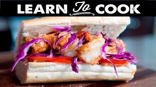 Learn To Cook: Healthy Shrimp Po' Boy Sandwich