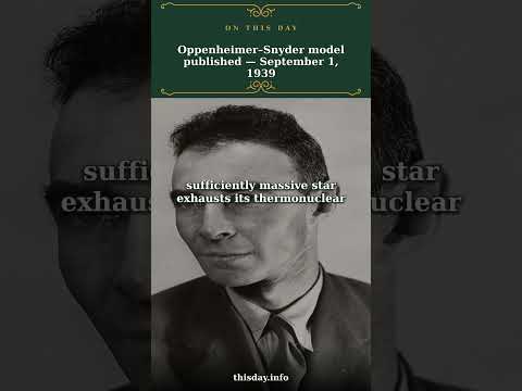 Oppenheimer–Snyder model published — September 1, 1939