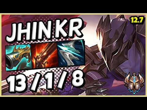 Jhin vs Caitlyn ADC / KR Challenger / Patch 12.7 / Season 12 [ 13 / 1 / 8 ] ⭐