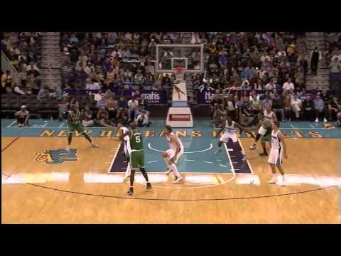 Brandon Bass abuses Anthony Davis - Celtics @ Hornets - 2013.03.20