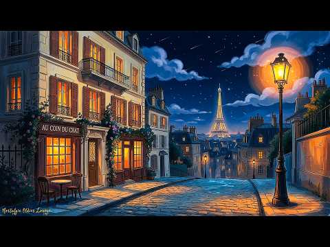 warm paris night with distant 1950's oldies playing in another room | vintage music for unwind