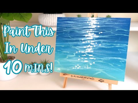 Paint Realistic Water in Under 10 Mins! - Acrylic Painting Tutorial for Beginners