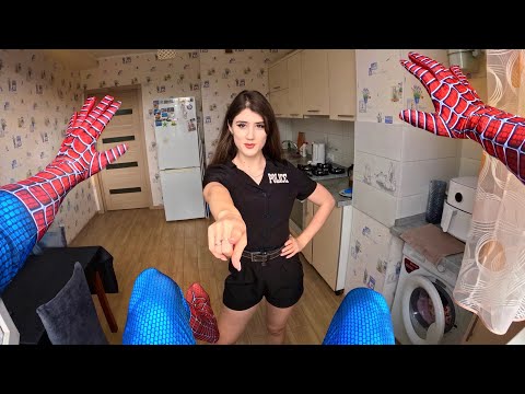 CRAZY POLICE GIRL WILL NOT LEAVE SPIDER-MAN ALONE (Parkour POV Love Best) @Celpan 