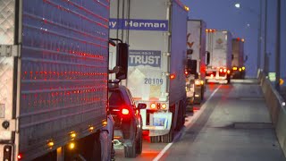 Black ice causes major traffic issues in Denton County, as wintry mix falls across North Texas