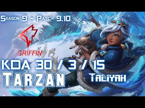 GRF Tarzan TALIYAH vs SEJUANI Jungle - Patch 9.10 KR Ranked