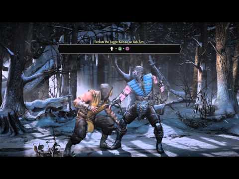 Mortal Kombat X - Training Tutorial (Basics) Execute a Juggle Combo on Sub Zero Gameplay Sequence