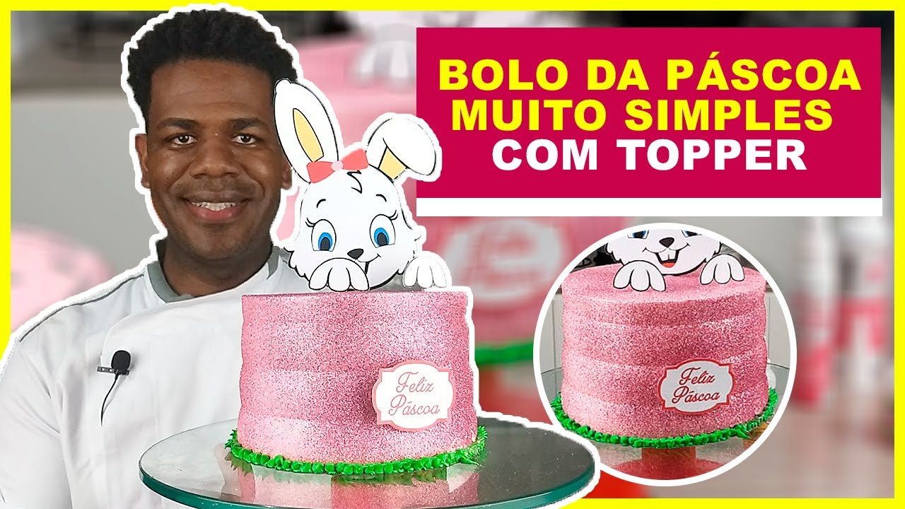 BOLO DE PÁSCOA SIMPLES DECORADO COM CHANTILLY PASSO A PASSO 🐇