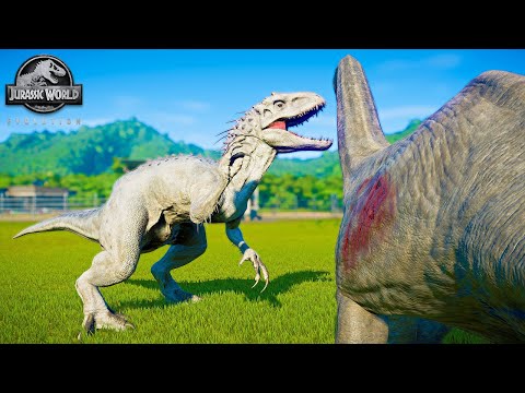 OVERPOWERED INDOMINUS REX vs ALL SAUROPODS in 🌍Jurassic World Evolution