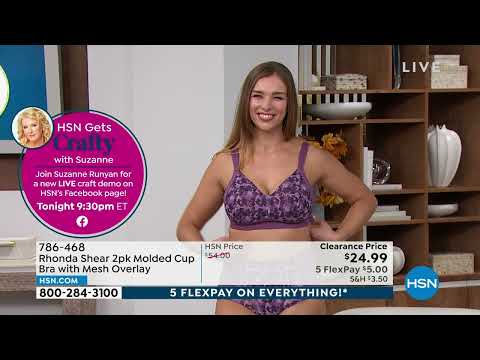 Rhonda Shear 2pack Molded Cup Bra with Mesh Overlay