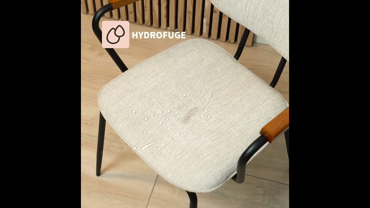 Chaise de salle à manger scandinave Oskar taupe en tissu recyclé