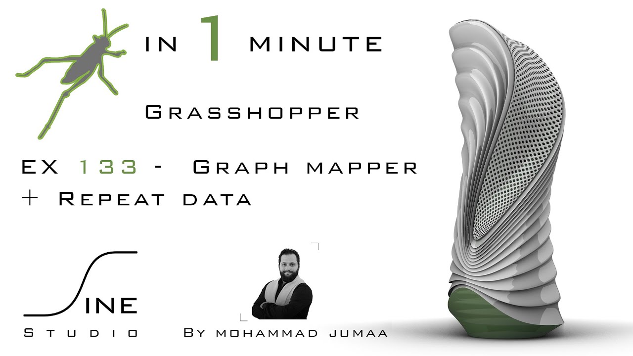 Grasshopper in 1 minute - EX 133 - Graph mapper + Repeat data