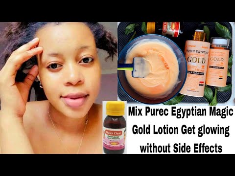 USE PUREC*EGYPTIAN*MAGIC*GOLD FACE AN BODY LOTION & QUICK CLEAR SERURM WITHOUT SIDE EFFECTS