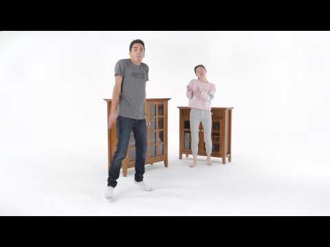 Acadian SOLID WOOD 39 inch Wide Transitional Medium Storage Cabinet in Light Golden Brown Video 1