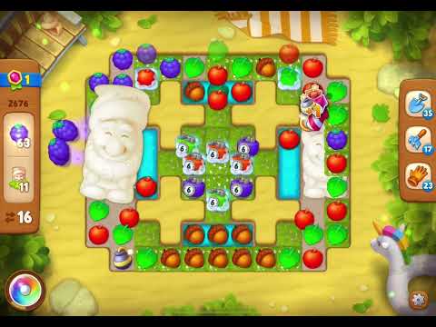 GardenScapes Level 2676 no boosters (26 moves)