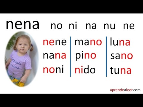 Silabas na ne ni no nu - Palabras con n para niños