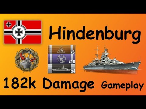 World of Warships | Hindenburg 182k Damage Gameplay - Deutsch WoWs