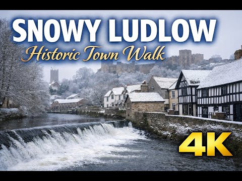 Ludlow England Walking Tour ❄️ | Snowy Town Centre Walk in 4K