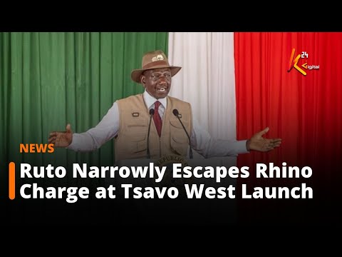 President Ruto Survives Close Encounter with Rhino During Tsavo West Sanctuary Launch