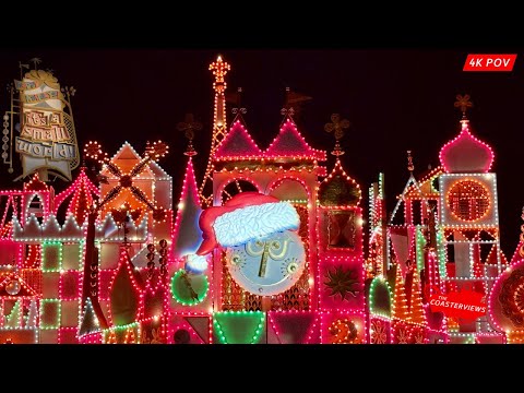 It’s a Small World Holiday 2025 4K-POV w/ Clock Parade & Projection Show.