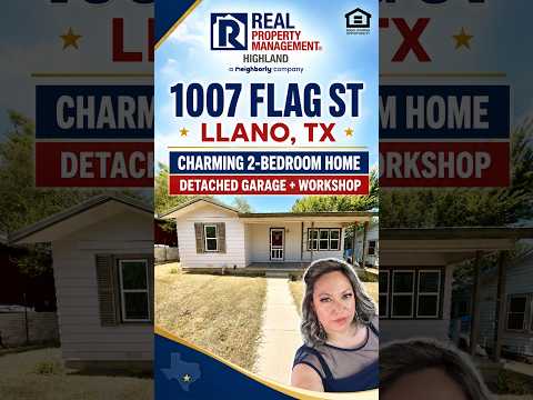 Charming 2 Bedroom House with Detached Garage & Workshop in the Heart of Llano! property video