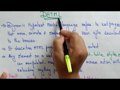 DHTML | Web Technology | Lec 20 | Bhanu Priya