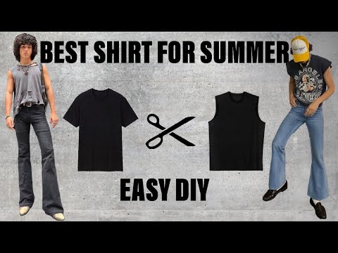 BEST DIY SHIRT FOR SUMMER | HOW TO MAKE A MUSCLE TEE / TANK | DIY CROPPED T-SHIRT